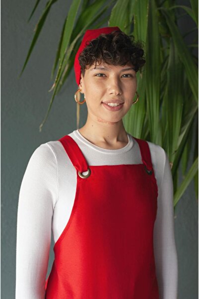 HHOPES مريلة مطبخ كلاسيكية حمراء لورشة عمل الأعمال والهوايات والباريستا والنا...