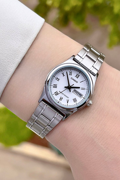 Casio Silver Color Women's Wristwatch with White Cord