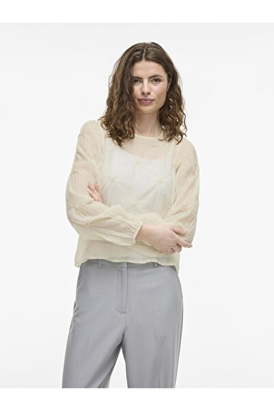 VILA Oberteil mit langen Ärmeln Rundhals