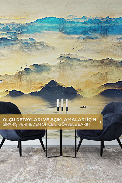 Pluswall Soyut Dağ ve Deniz Manzaralı Duvar Kağıdı, Ofis için Duvar Kağıdı, Yatak Odası Duvar Kağıdı