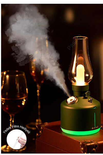 PASACO Şarj Edilebilir Dekoratif Lamba Kandil 300ml Oda Hava Nemlendirici Buh...