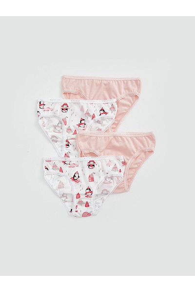 LC Waikiki New Season Printed Baby Girl Panties 4 Pack - W4Fj99Z1