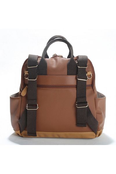 MY Collection M&Y Holifera Tan Leather Baby Care Backpack 7260