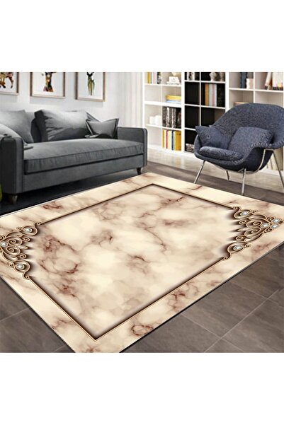 armolin Modern Mermer Desen Lastikli Halı Örtüsü (Süngersiz) SZZ-778