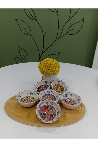 ZÜMRAHOME 6'lı çini kase çerezlik