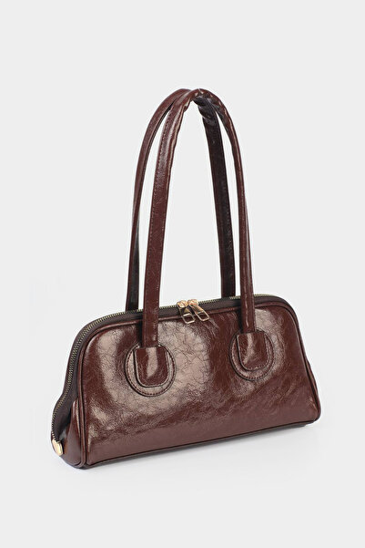 MILANOFOX Geantă de umăr din piele lăcuită cu mâner lung pentru femei, elegan...