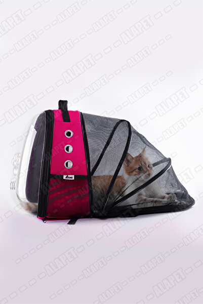 ENS PLASTİK Fileli Kedi Taşıma Çantası, Astronot Kedi Çantası (Çadır Olabilen...