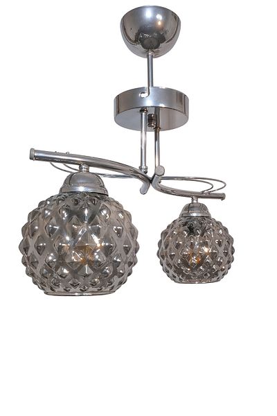 Fer Avize Rengin Modern Chrome Color 2-Piece Glass Chandelier Living Room - Kitchen - Bedroom
