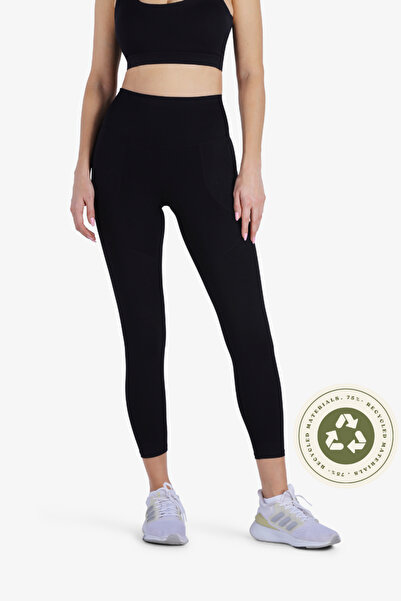 YesEco بنطال رياضي أسود للنساء | قماش معاد تدويره، قابل للتمدد، مثالي للياقة ...
