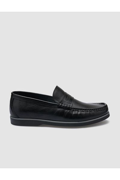Cabani 100% Genuine Leather Black Men's Casual Shoes