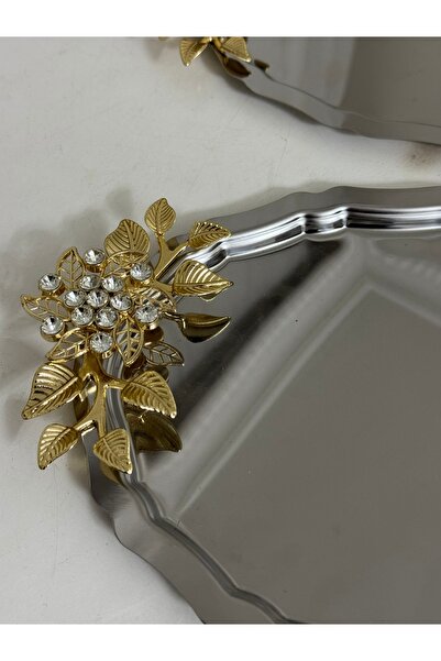 SEVA ÇELİK Stainless Steel Chamomile Stone 6 Pieces Oval Model Presentation Table