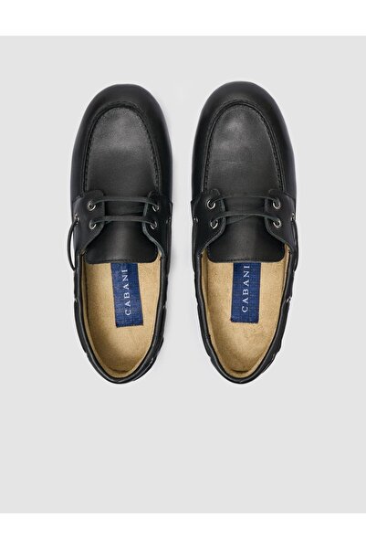 Cabani %100 Hakiki Deri Siyah Kadın Loafer