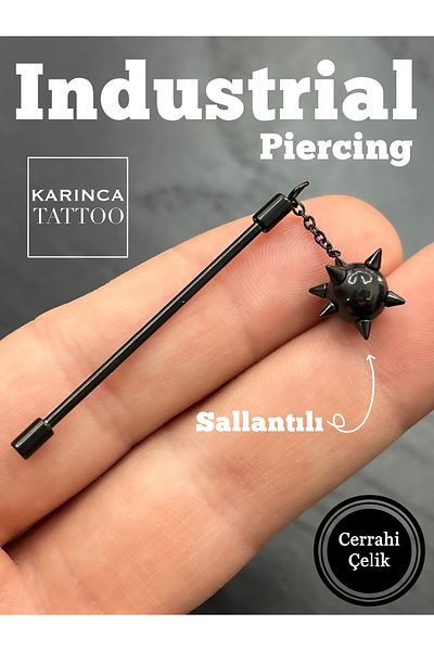 Karınca Piercing Black Gurz Dangle Rock Gothic Industrial Ear Bridge Industrial Piercing