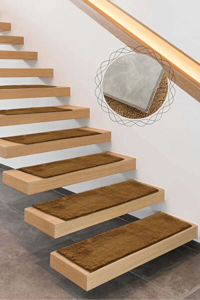 Bonny Home سجادة سلم مريحة باللون البني (5 قطع) مصنوعة من القطيفة الناعمة غير...