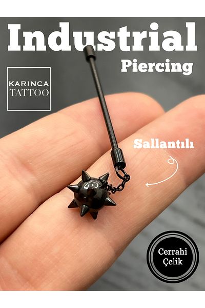 Karınca Piercing Black Gurz Dangle Rock Gothic Industrial Ear Bridge Industrial Piercing
