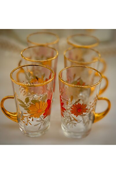 DUKKANI ISTANBUL كوب شاي بمقبض مزيج عتيق يتسع لـ 6 أشخاص - ديزي