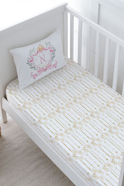 Tuğba Kuğu Bebek Boy Nevresim Takımı (100x150) - Pink Royal Series - N Harfi