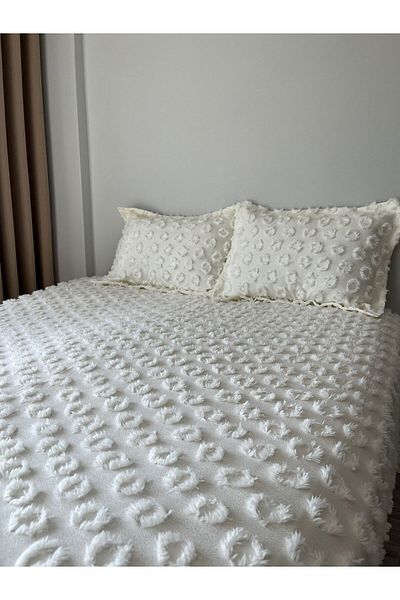 MİRATELİER Scandinavian Double Tasseled Bedspread