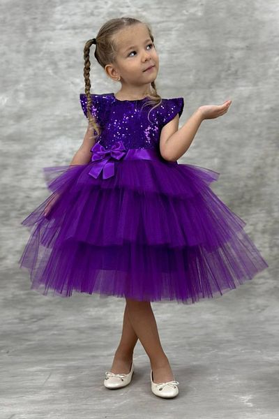 Tarz Çocuk Tutu Skirt Sequin Sequin Girl's Party Dress