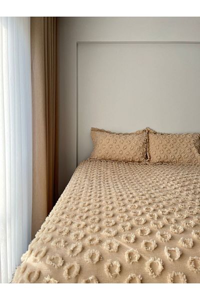 MİRATELİER Scandinavian Double Tasseled Bedspread