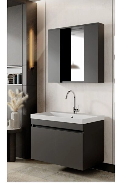 ERVA 65 cm antrasit mdf banyo dolabi