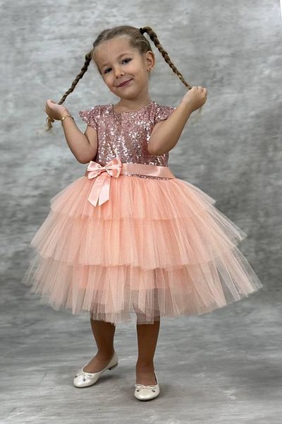 Tarz Çocuk Φούστα Tutu Sequin Sequin Girl Party Φόρεμα