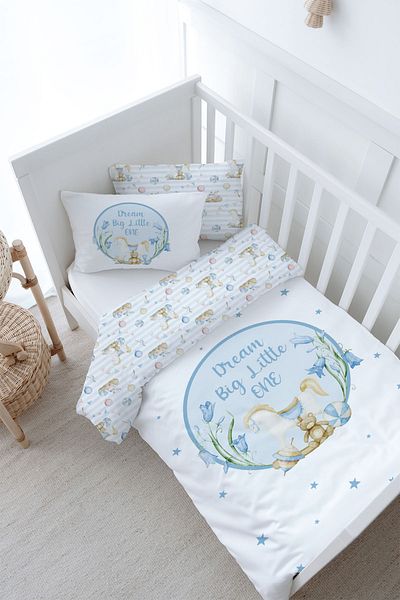 Tuğba Kuğu Baby Series Blue Duvet Cover Set - 100X150