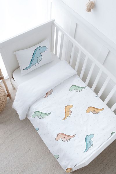 Tuğba Kuğu Baby Bedding Set for Colorful Dinosaurs - Iconic Series (100X150)
