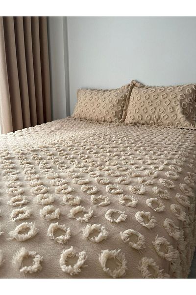 MİRATELİER Scandinavian Double Tasseled Bedspread