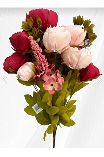 Artificial Red &Pink Marseille Rose Bundle 50 cm 8 head vase Flowerpot Valentine's day