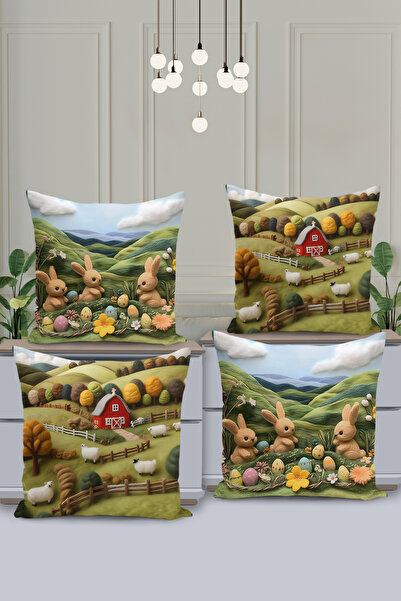 Filamente Set de 4 huse de pernă cu imprimare digitală pe două fețe