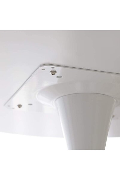 Mahmayi Projekt Round Conference Table-White-Office Table Metal Base Melamine Finish on Top-PX7-100CONFWH