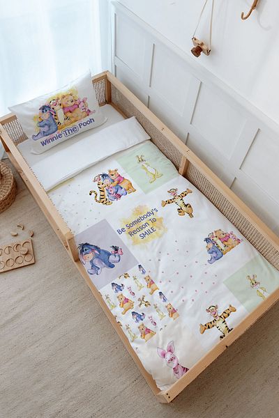 Tuğba Kuğu Montessori 100X200 Duvet Cover Set - Cartoon Cute Bear Patchwork