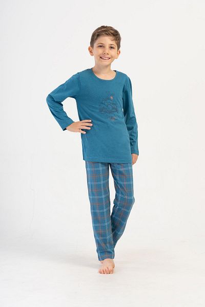 VİENETTA Costum de pijama albastru cu maneca lunga pentru baietel C9T3N1O504