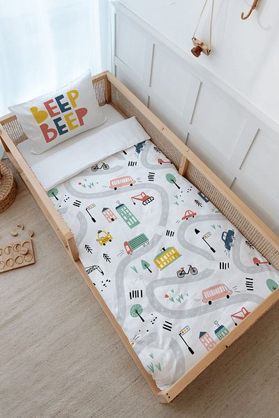 Tuğba Kuğu طقم غطاء لحاف Beep Beep Montessori - سلسلة مميزة مقاس 100x200