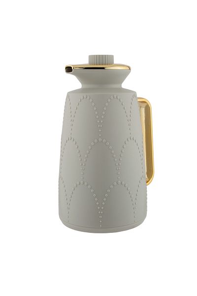 ALSAIF 2 Pieces Coffee And Tea Vacuum Flask Set Size: 1.0/1.0 L Color: Grey/gold