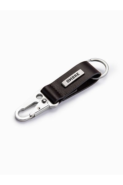 OMBRE Herren Schlüsselanhänger mit Karabinerhaken - schwarz V1 OU-ACKC-0100
