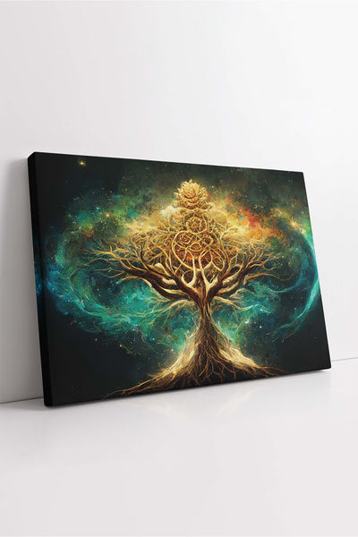 KOSS Dijital Arborele vieții de culoare aurie, energie pozitivă abstractă, mo...