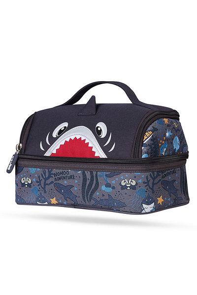 Nohoo Nohoo Kids Insulated Lunch Bag Shark - Grey