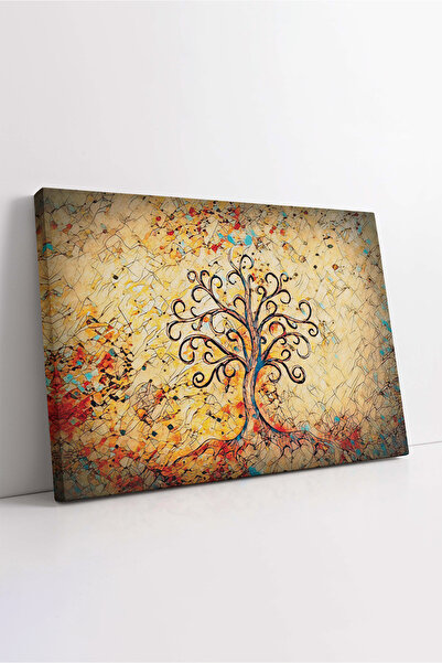 KOSS Dijital Arborele vieții colorat, modele abstracte de mozaic, pictură orizontală pe pânză, decor de perete pentru biroul de acasă, hol, intrare