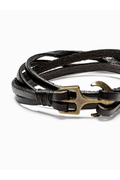 OMBRE Pánský náramek na řemínek - černý A205