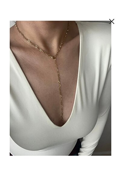 Hoop jewelery çelik kalp zincir y kolye