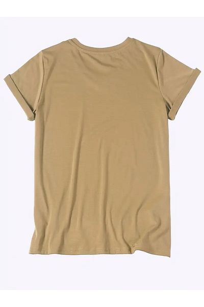 Deocept Tricou de damă oversize cu decolteu în V - imprimat și lejer