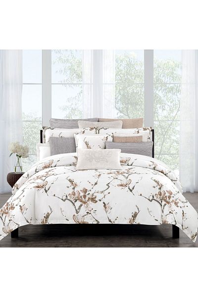 Orange Bed & Bath طقم لحاف شانجاي مزدوج 8 قطع - قطن 100% - بني - 274 × 244 سم