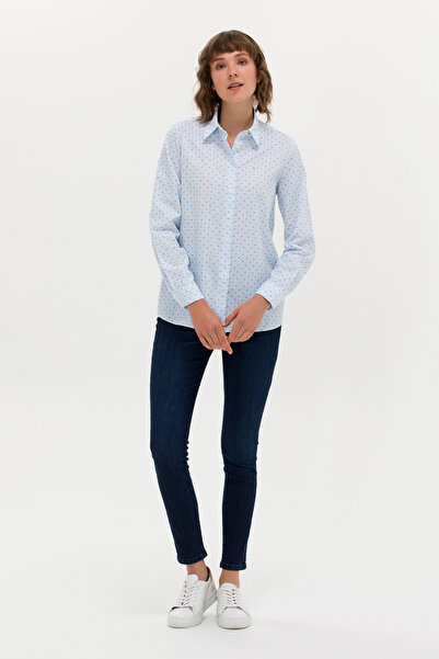 U.S. Polo Assn. Kadın Mavi Uzun Kollu Gömlek 50264292-vr036