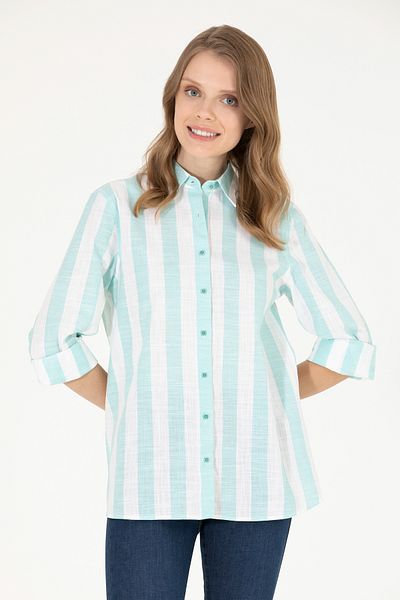 U.S. Polo Assn. Cămașă cu mânecă lungă mentă pentru femei 50263663-VR090