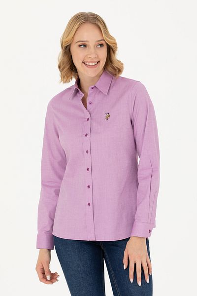 U.S. Polo Assn. Women's Violet Long Sleeve Basic Shirt 50271268-Vr203