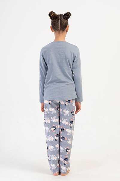 VİENETTA Kız Çocuk Uzun Kol 2 İplik Füme Pijama Takım C7T0N2O504