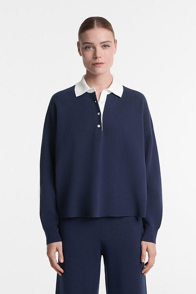 Oysho Knit sweater with a polo collar