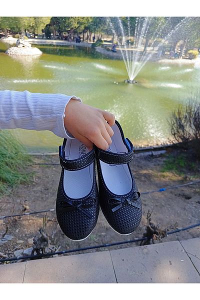 NewOneMall Pantofi de balerină cu talpă ortopedică confortabilă cu velcro pentru fete
